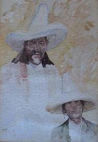 Illés Antal: Mexikói férfiak. Akvarell.