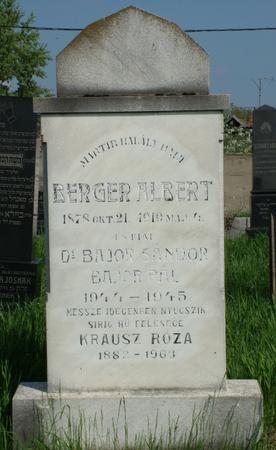Berger Albert (1878. okt. 21. - 1919. máj. 4.) síremléke. Fotó: Kósa Károly.