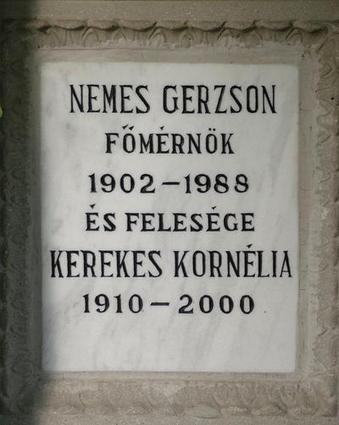 Nemes Gerzson síremléke, Szolnok. Fotó: Kósa Károly, 2010.06.13.
